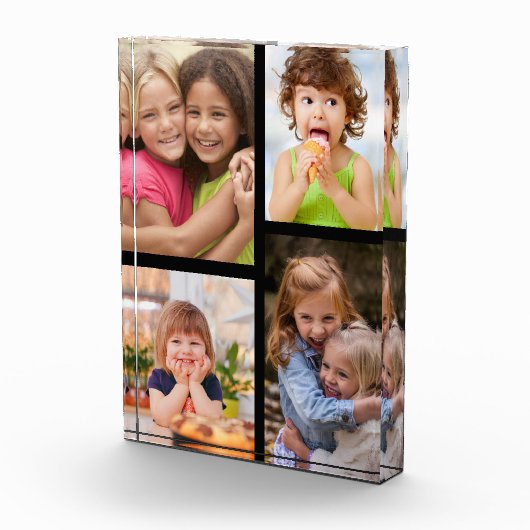 Create Your Own Modern 4 Picture Collage Black フォトブロック (右)