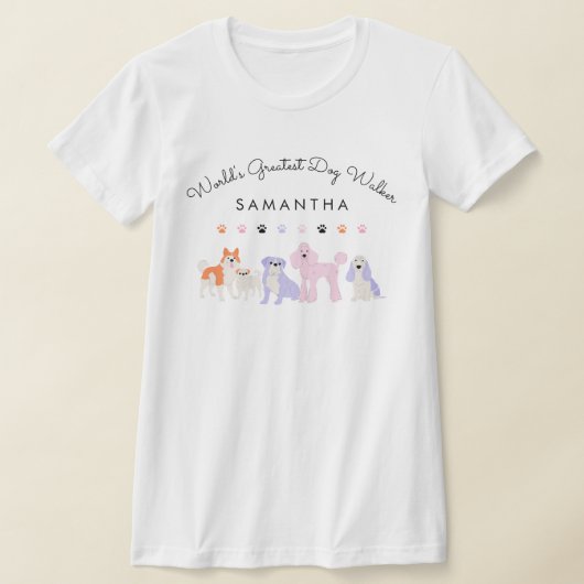 Create Your Own Modern Dog Walker Tシャツ (レイダウン)