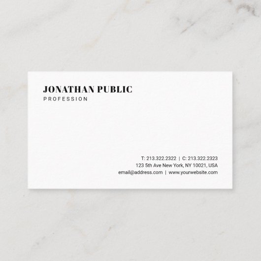 Create Your Own Modern Elegant Minimalist Template 名刺 (裏面)