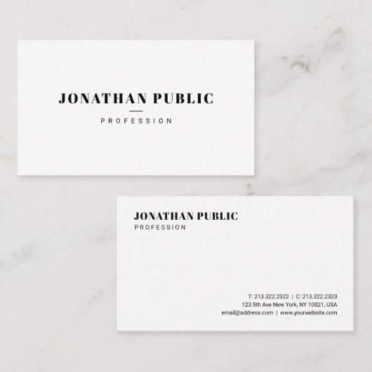 Create Your Own Modern Elegant Minimalist Template 名刺 (正面/裏面)