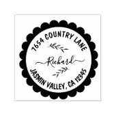 Create Your Own Modern Round Return Address   セルフインキングスタンプ (デザイン)