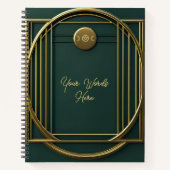 Create Your Own Modern Teal & Gold ノートブック (正面)