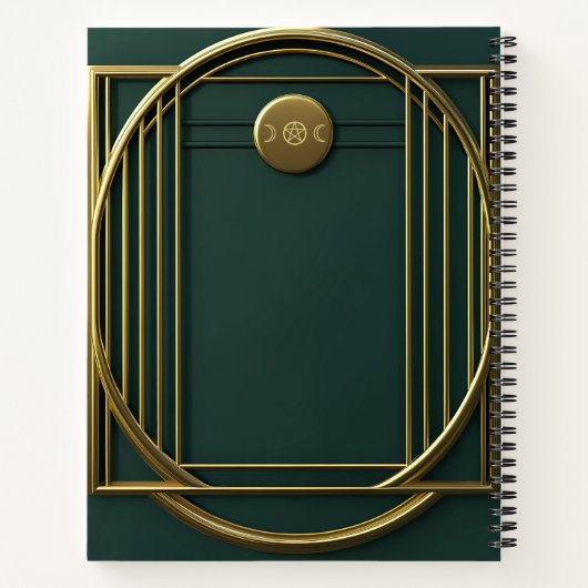 Create Your Own Modern Teal & Gold ノートブック (裏面)