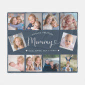 Create Your Own Mommy Photo Collage Modern フリースブランケット (正面(横))