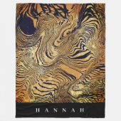 Create your own monogrammed text leopard print  フリースブランケット (正面)