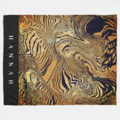 Create your own monogrammed text leopard print  フリースブランケット (正面(横))