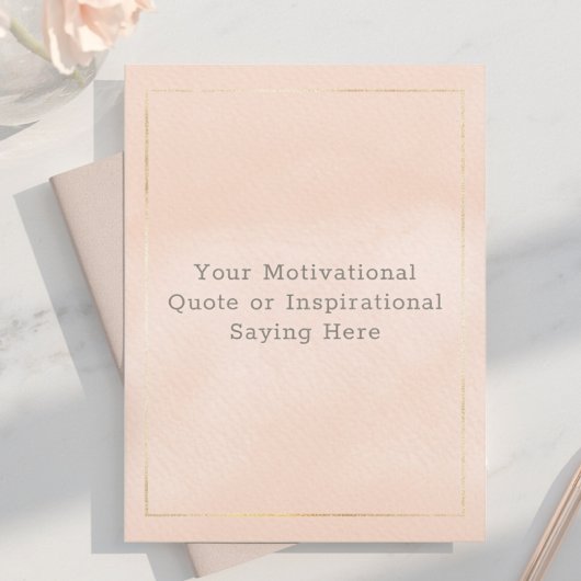 Create Your Own Motivational Quote Blush Pink Gold ポストカード