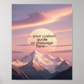 Create Your Own Motivational Quote-Sunset Mountain ポスター (正面)