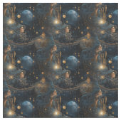 Create Your Own Mystical Full Moon Goddesses ファブリック (クローズアップ)