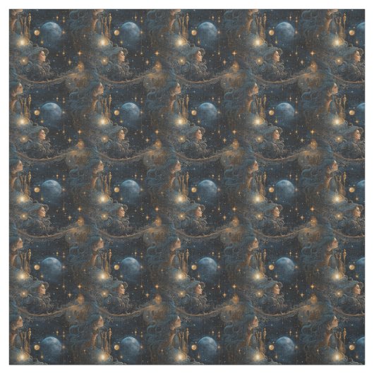 Create Your Own Mystical Full Moon Goddesses ファブリック (見本)