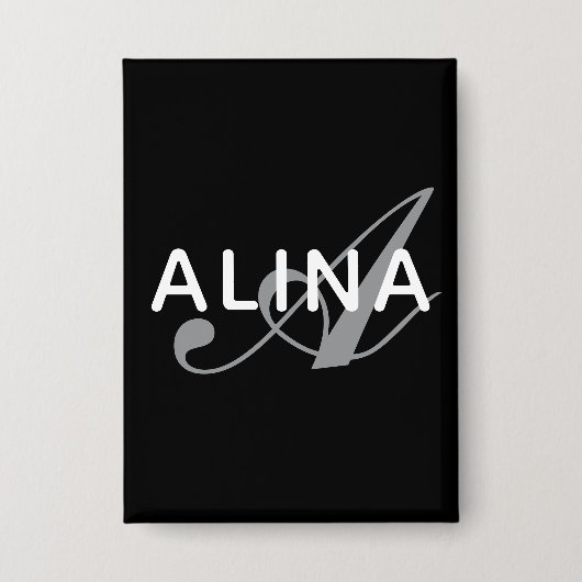 Create Your Own Name Monogram Design Rectangle 缶バッジ (正面)