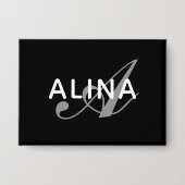 Create Your Own Name Monogram Rectangle 3.5" x 2.5 缶バッジ (正面)