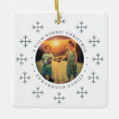 Create your own nordic family photo christmas セラミックオーナメント (正面)