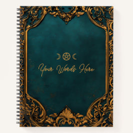 Create Your Own Ornate Teal & Tarnished Gold ノートブック