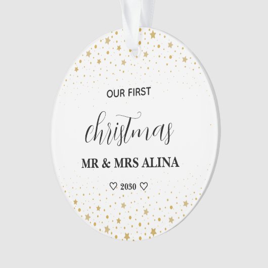 Create Your Own Our First Christmas Married オーナメント (正面)