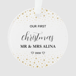 Create Your Own Our First Christmas Married オーナメント