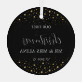 Create Your Own Our First Christmas Married ガラスオーナメント (裏面)