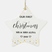 Create Your Own Our First Christmas Married セラミックオーナメント (正面)