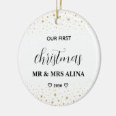 Create Your Own Our First Christmas Married セラミックオーナメント (左)
