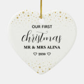 Create Your Own Our First Christmas Married セラミックオーナメント (裏面)