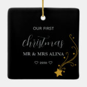Create Your Own Our First Christmas Married セラミックオーナメント (裏面)