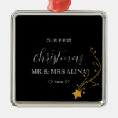 Create Your Own Our First Christmas Married メタルオーナメント (正面)