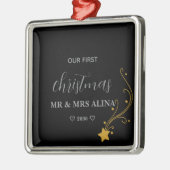 Create Your Own Our First Christmas Married メタルオーナメント (左)