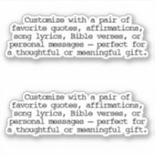 Create Your Own Pair of Custom Quote Verse Blck S シール (正面)