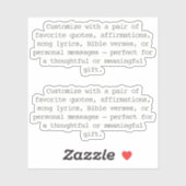 Create Your Own Pair of Custom Quote Verse Grn XS シール (シート)