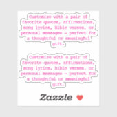 Create Your Own Pair of Custom Quote Verse HotP XS シール (シート)