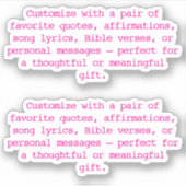 Create Your Own Pair of Custom Quote Verse HotP XS シール (正面)