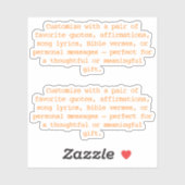 Create Your Own Pair of Custom Quote Verse Orge XS シール (シート)