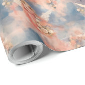 Create Your Own Peach Angel White Roses ラッピングペーパー (ロールコーナー)