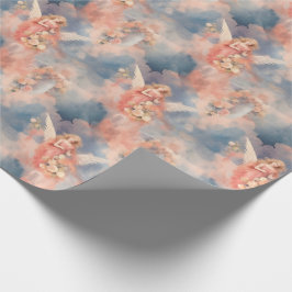 Create Your Own Peach Angel White Roses ラッピングペーパー