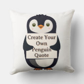 Create Your Own Penguin Quote クッション (裏面)
