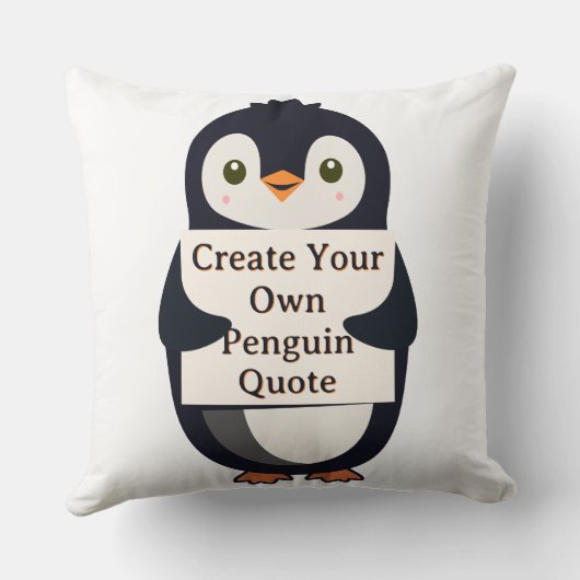 Create Your Own Penguin Quote クッション (裏面)