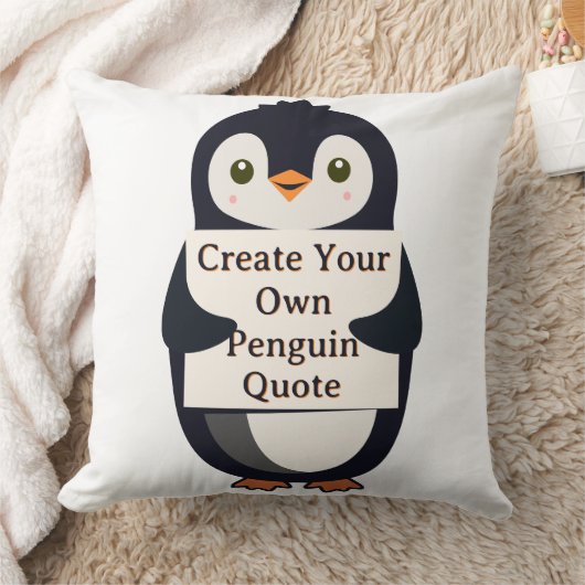 Create Your Own Penguin Quote クッション (ブランケット)