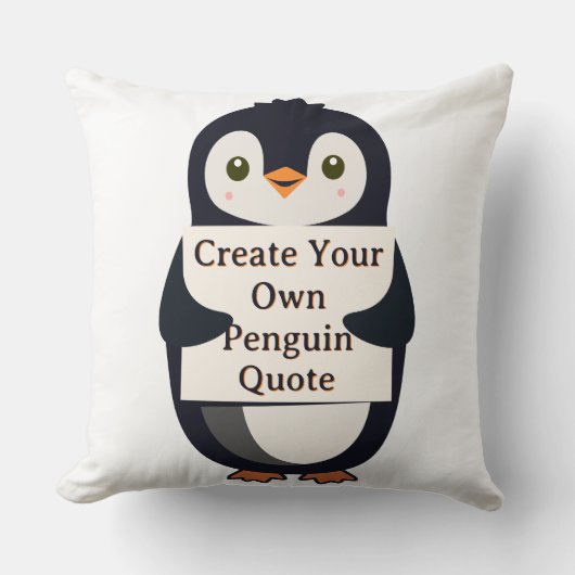 Create Your Own Penguin Quote クッション (正面)