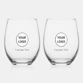Create Your Own Personalize Add Logo, text ステムなしワイングラス (正面)