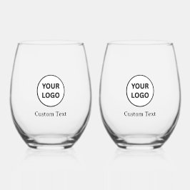 Create Your Own Personalize Add Logo, text ステムなしワイングラス