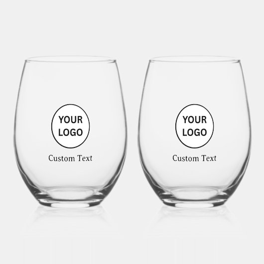 Create Your Own Personalize Add Logo, text ステムなしワイングラス (正面)