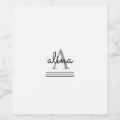 Create Your Own Personalize Monogram ワインラベル (シングルラベル)