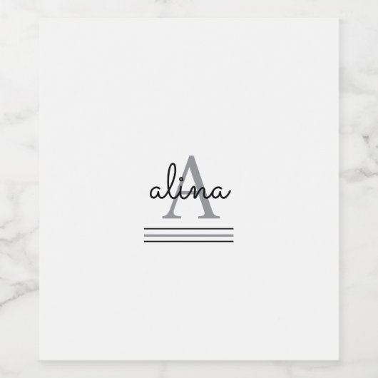 Create Your Own Personalize Monogram ワインラベル (シングルラベル)