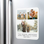 Create Your Own Personalized 3 Photo and Quote マグネット<br><div class="desc">Create your own custom photo and quote magnet. Features three of your photos and personalized text in minimalist typewriter typography.</div>
