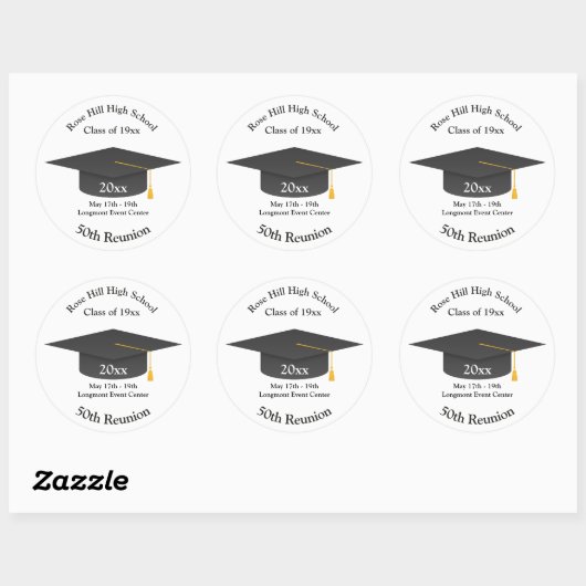 Create Your Own Personalized Class Reunion Sticker ラウンドシール (シート)