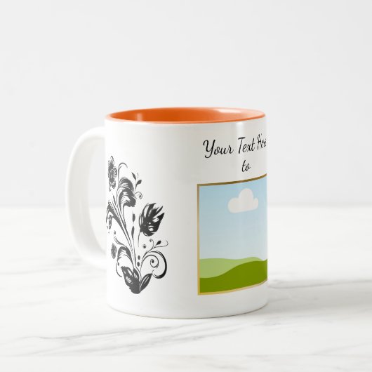 Create Your Own personalized Template Text ツートーンマグカップ (正面左)