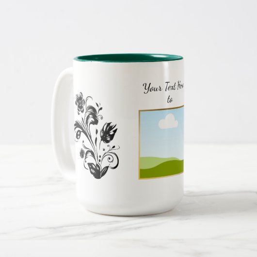 Create Your Own personalized Template Text  ツートーンマグカップ (正面左)