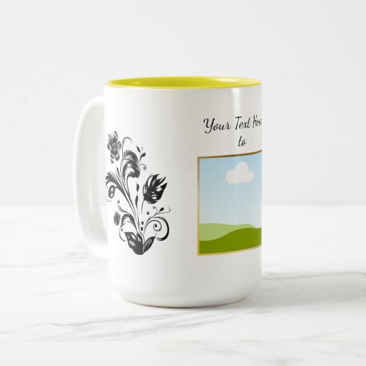 Create Your Own personalized Template Text  ツートーンマグカップ (正面左)