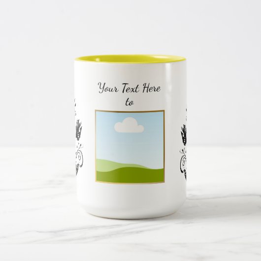 Create Your Own personalized Template Text ツートーンマグカップ (中央)