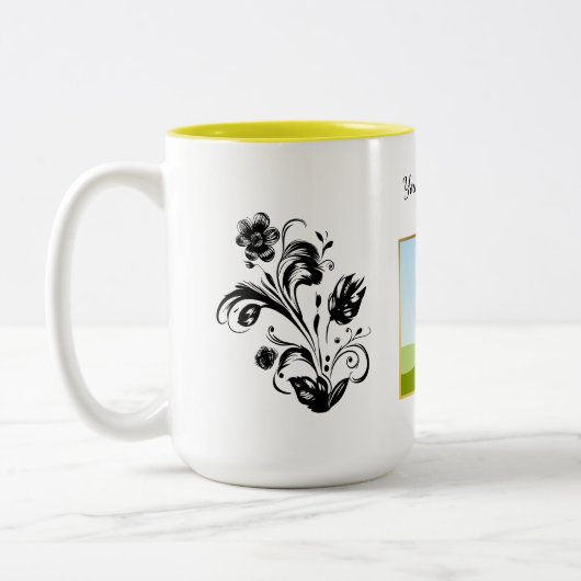 Create Your Own personalized Template Text ツートーンマグカップ (左)